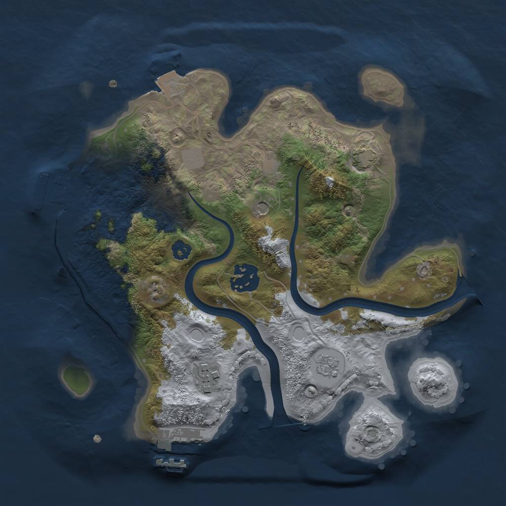Rust Map: Procedural Map, Size: 2574, Seed: 50000, 8 Monuments