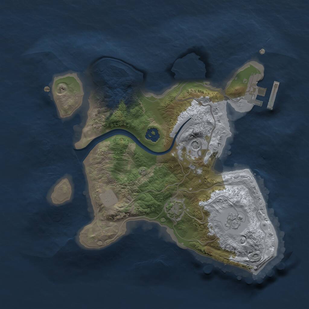 Rust Map: Procedural Map, Size: 2200, Seed: 84000334, 5 Monuments
