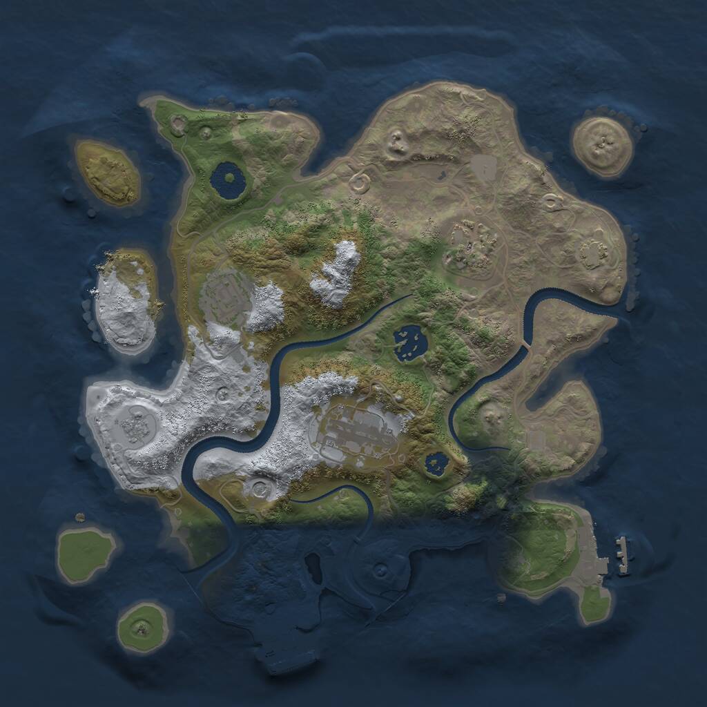 Rust Map: Procedural Map, Size: 3000, Seed: 101589929, 10 Monuments