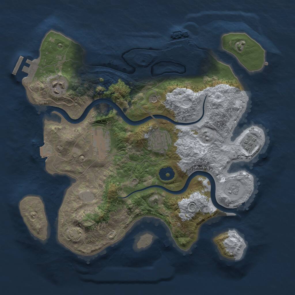 Rust Map: Procedural Map, Size: 3000, Seed: 1265439901, 10 Monuments