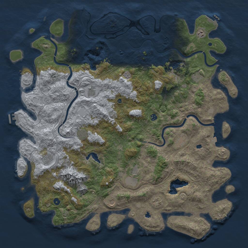 Rust Map: Procedural Map, Size: 5500, Seed: 1153609287, 17 Monuments