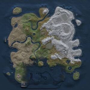 Thumbnail Rust Map: Procedural Map, Size: 3500, Seed: 28851694, 15 Monuments