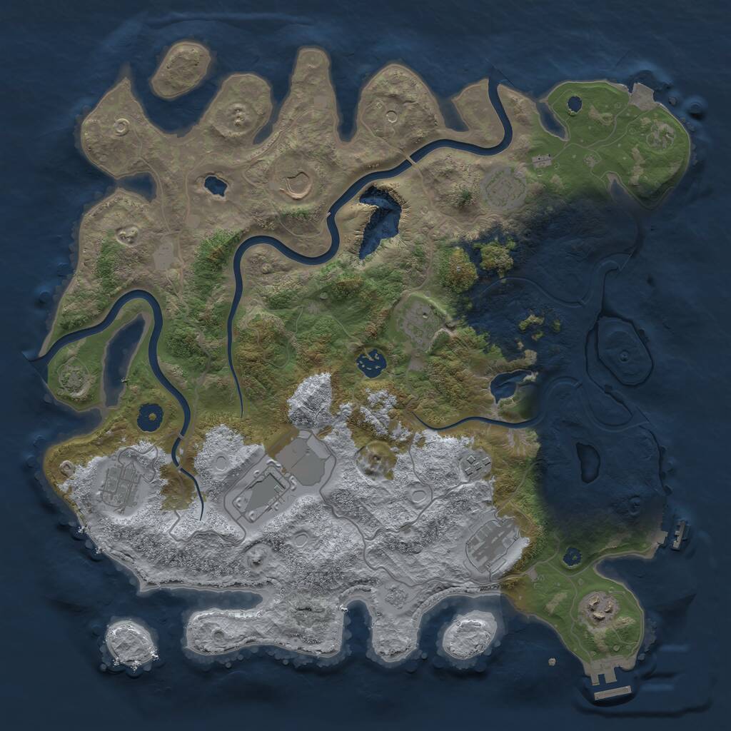 Rust Map: Procedural Map, Size: 4000, Seed: 308613185, 15 Monuments
