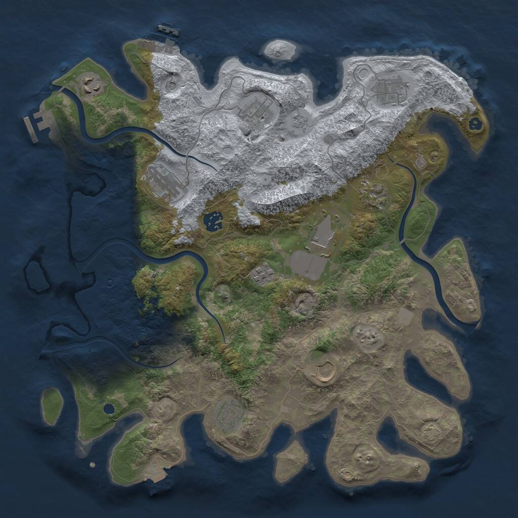 Rust Map: Procedural Map, Size: 3850, Seed: 1497611046, 16 Monuments