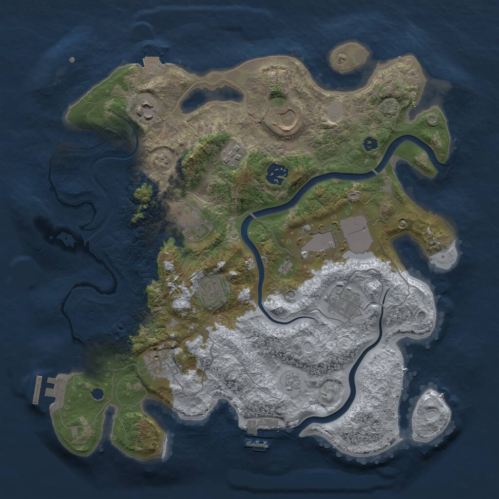 Rust Map: Procedural Map, Size: 3500, Seed: 1982300895, 15 Monuments