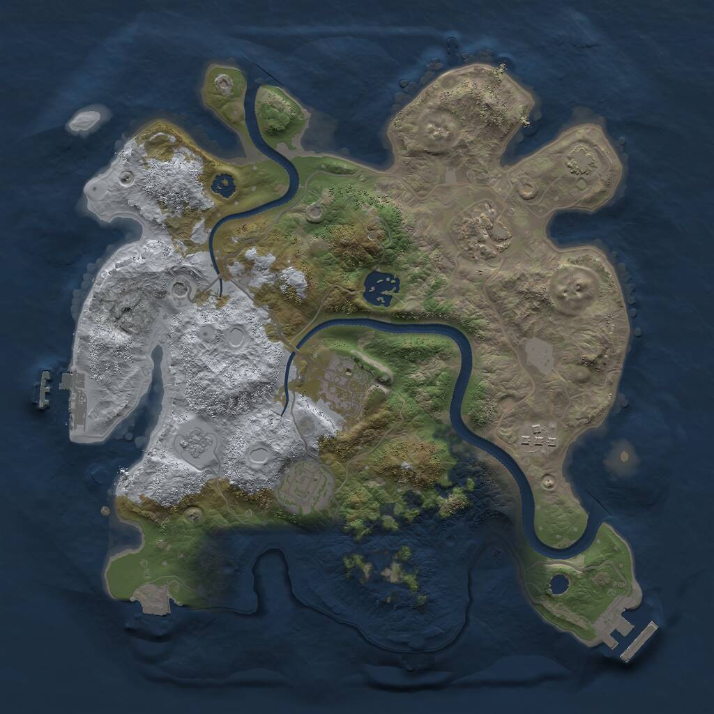 Rust Map: Procedural Map, Size: 3000, Seed: 1327987339, 11 Monuments