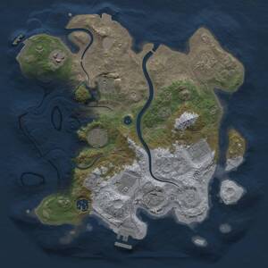 Thumbnail Rust Map: Procedural Map, Size: 3200, Seed: 2048710384, 14 Monuments