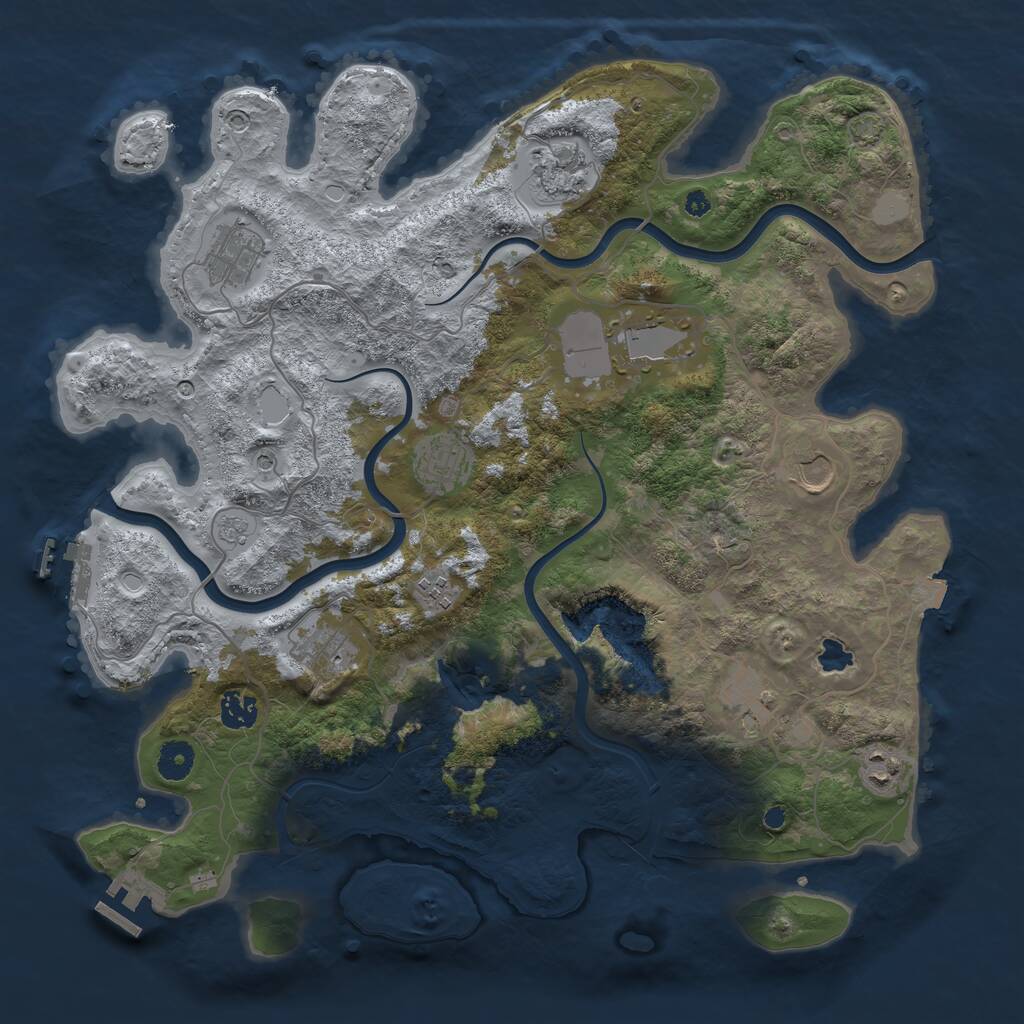 Rust Map: Procedural Map, Size: 4000, Seed: 1838193826, 16 Monuments