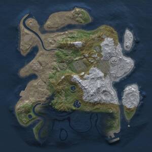 Thumbnail Rust Map: Procedural Map, Size: 3000, Seed: 52525252, 9 Monuments