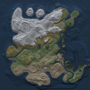 Thumbnail Rust Map: Procedural Map, Size: 3500, Seed: 17384628, 15 Monuments
