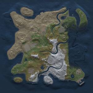 Thumbnail Rust Map: Procedural Map, Size: 3500, Seed: 1908892744, 14 Monuments
