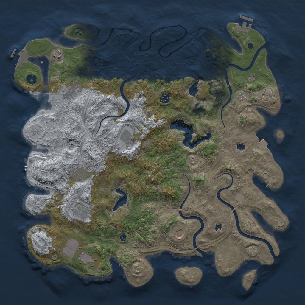 Rust Map: Procedural Map, Size: 4500, Seed: 5186, 15 Monuments