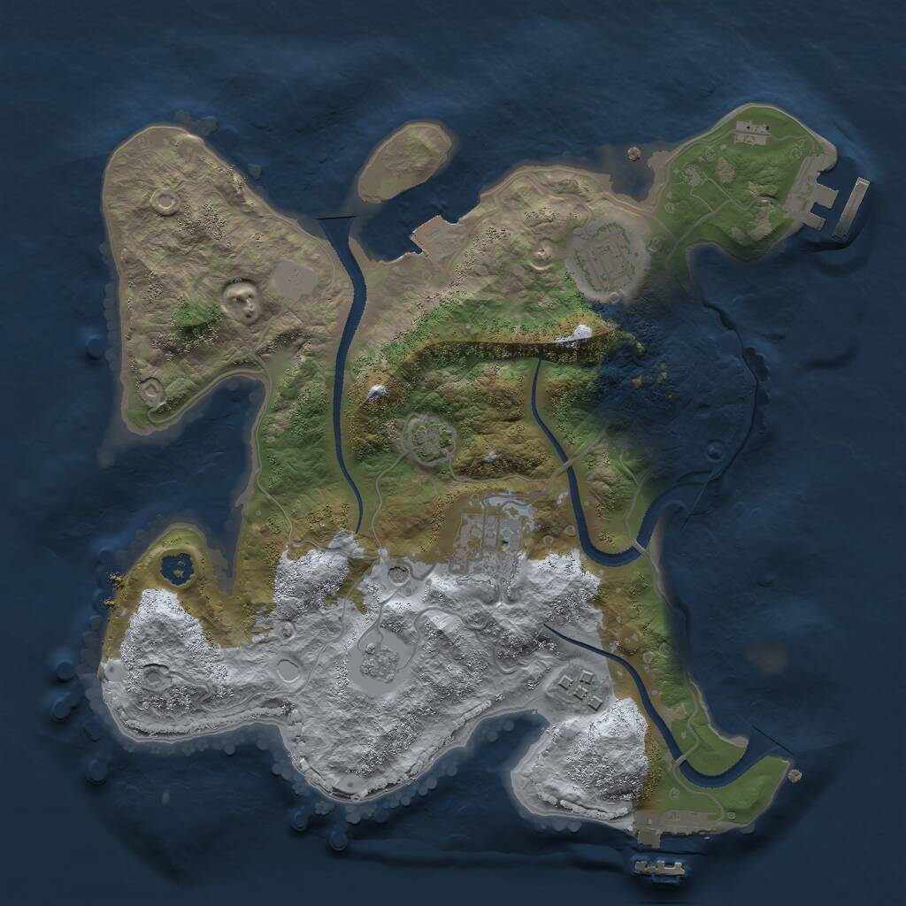 Rust Map: Procedural Map, Size: 2800, Seed: 559607532, 9 Monuments