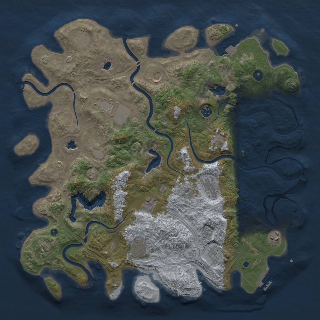 Rust Map: Procedural Map, Size: 4500, Seed: 91505635, 17 Monuments
