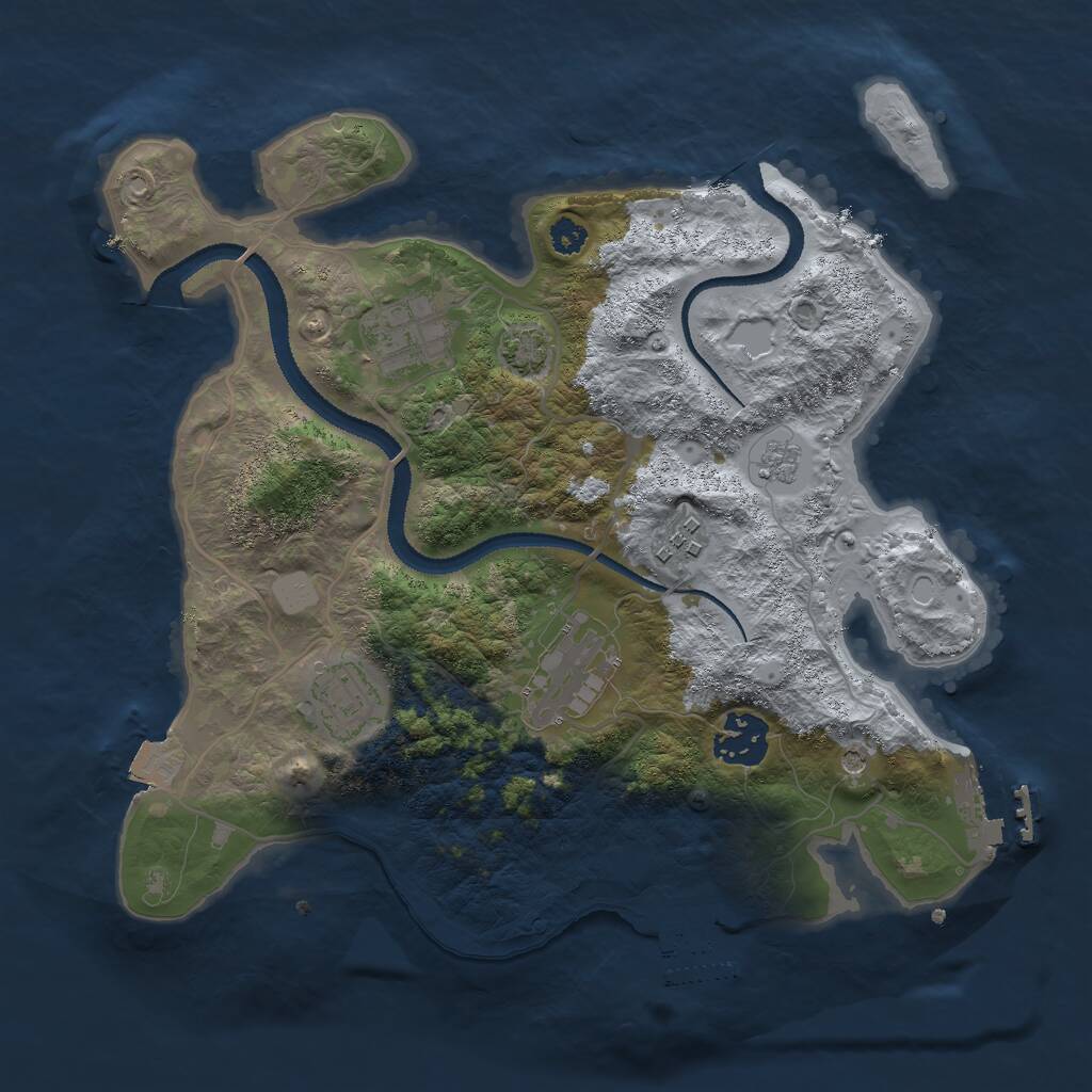 Rust Map: Procedural Map, Size: 3000, Seed: 21772, 11 Monuments