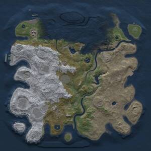 Thumbnail Rust Map: Procedural Map, Size: 4000, Seed: 20513563, 15 Monuments