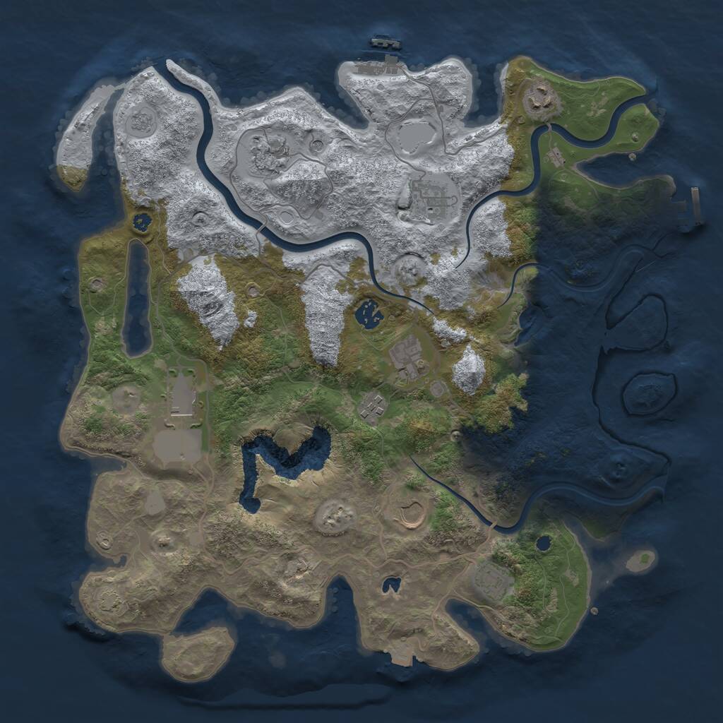 Rust Map: Procedural Map, Size: 4000, Seed: 1158596458, 15 Monuments