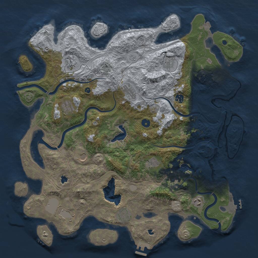 Rust Map: Procedural Map, Size: 4500, Seed: 134247954, 17 Monuments