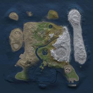 Thumbnail Rust Map: Procedural Map, Size: 2500, Seed: 1125650585, 9 Monuments