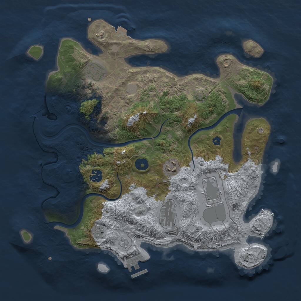 Rust Map: Procedural Map, Size: 3515, Seed: 9903, 11 Monuments