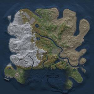 Thumbnail Rust Map: Procedural Map, Size: 3800, Seed: 1150561213, 16 Monuments
