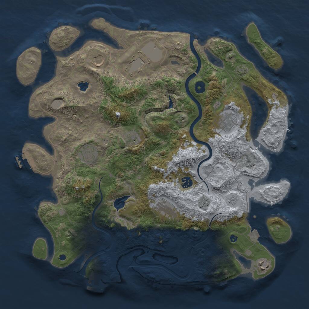 Rust Map: Procedural Map, Size: 4000, Seed: 685826555, 15 Monuments