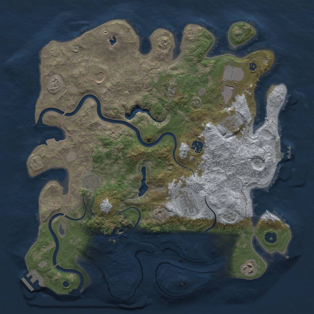 Rust Map: Procedural Map, Size: 4000, Seed: 437678256, 15 Monuments
