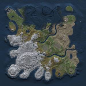Thumbnail Rust Map: Procedural Map, Size: 3500, Seed: 1408986100, 14 Monuments