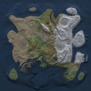 Thumbnail Rust Map: Procedural Map, Size: 3500, Seed: 5427, 15 Monuments