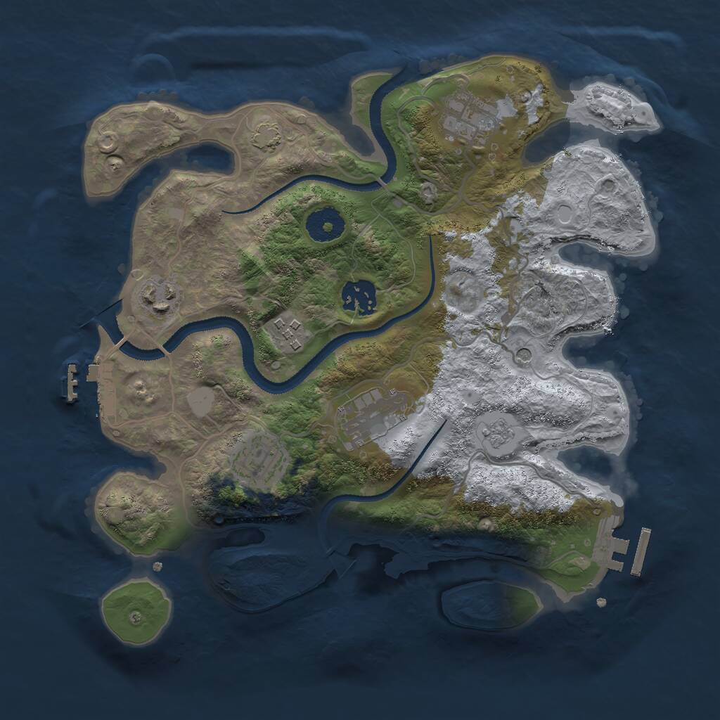 Rust Map: Procedural Map, Size: 3000, Seed: 1145153966, 12 Monuments