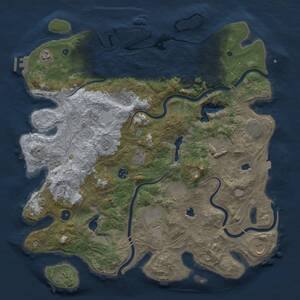 Thumbnail Rust Map: Procedural Map, Size: 4500, Seed: 607734402, 17 Monuments