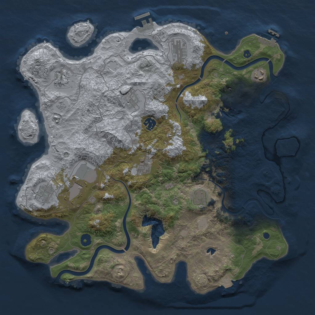 Rust Map: Procedural Map, Size: 4000, Seed: 1765584092, 16 Monuments