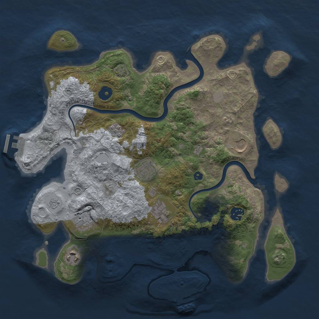 Rust Map: Procedural Map, Size: 3500, Seed: 904515562, 13 Monuments