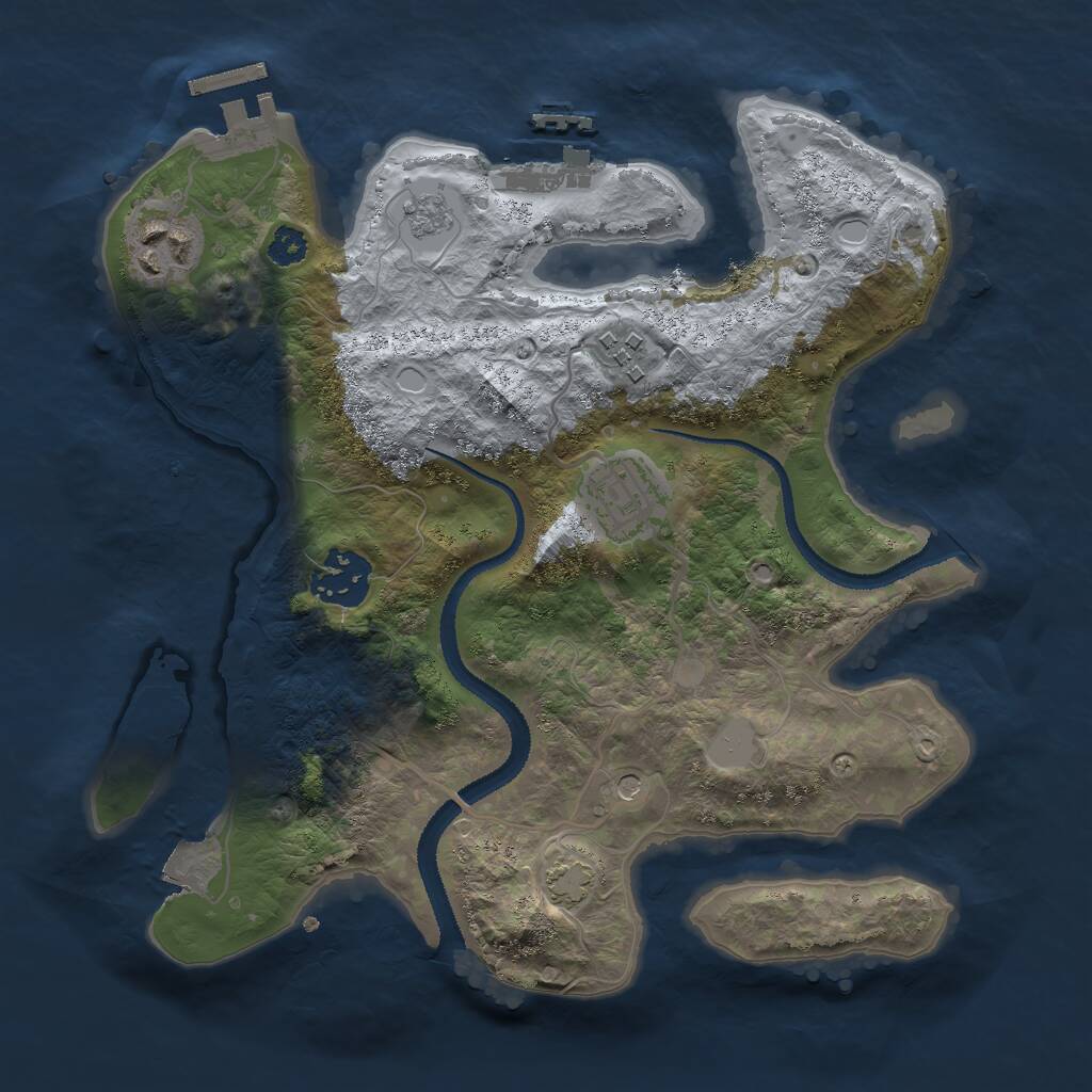 Rust Map: Procedural Map, Size: 2800, Seed: 699299223, 10 Monuments