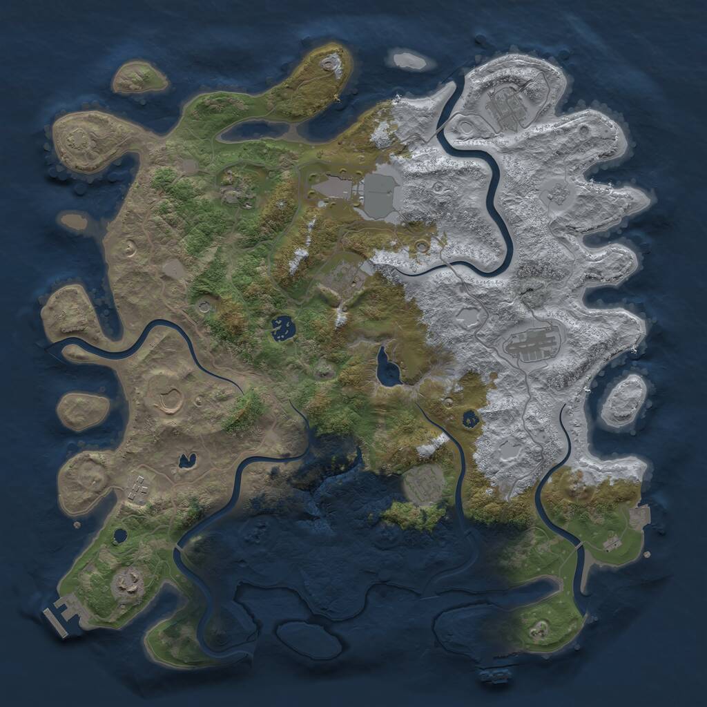 Rust Map: Procedural Map, Size: 4200, Seed: 40000, 16 Monuments