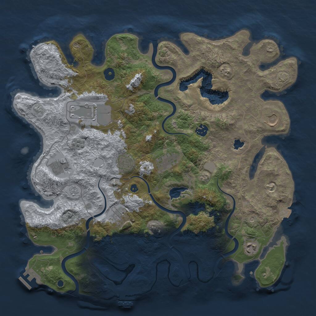 Rust Map: Procedural Map, Size: 4000, Seed: 1262983954, 15 Monuments