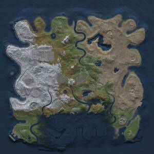 Thumbnail Rust Map: Procedural Map, Size: 4000, Seed: 1262983954, 15 Monuments