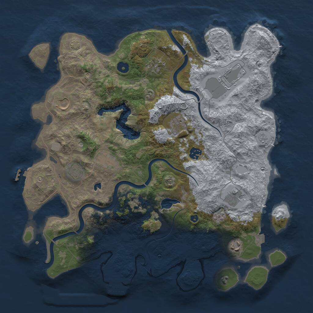 Rust Map: Procedural Map, Size: 4000, Seed: 1567735560, 16 Monuments