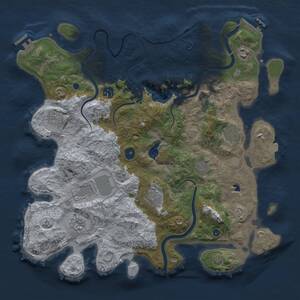 Thumbnail Rust Map: Procedural Map, Size: 4000, Seed: 878710679, 15 Monuments