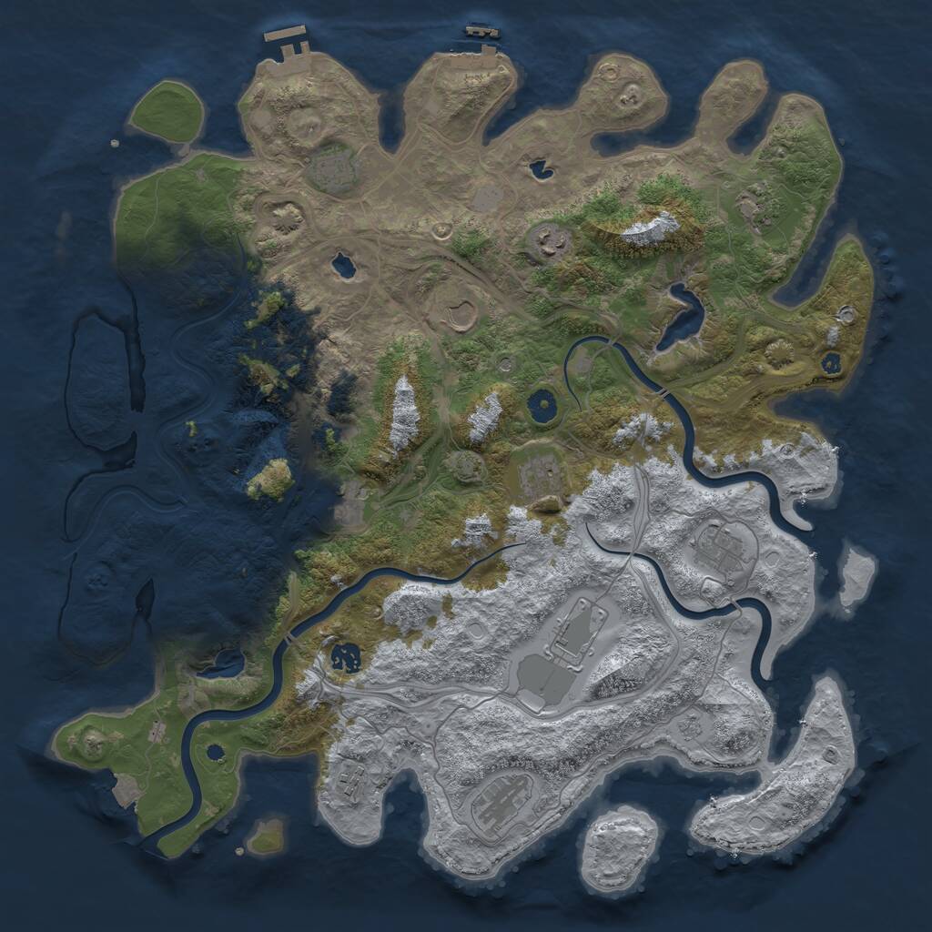 Rust Map: Procedural Map, Size: 4500, Seed: 79638500, 17 Monuments