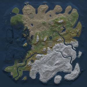 Thumbnail Rust Map: Procedural Map, Size: 4500, Seed: 79638500, 17 Monuments