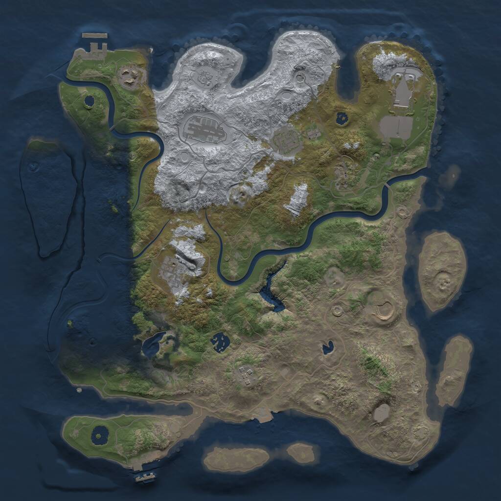 Rust Map: Procedural Map, Size: 4000, Seed: 8756773, 15 Monuments