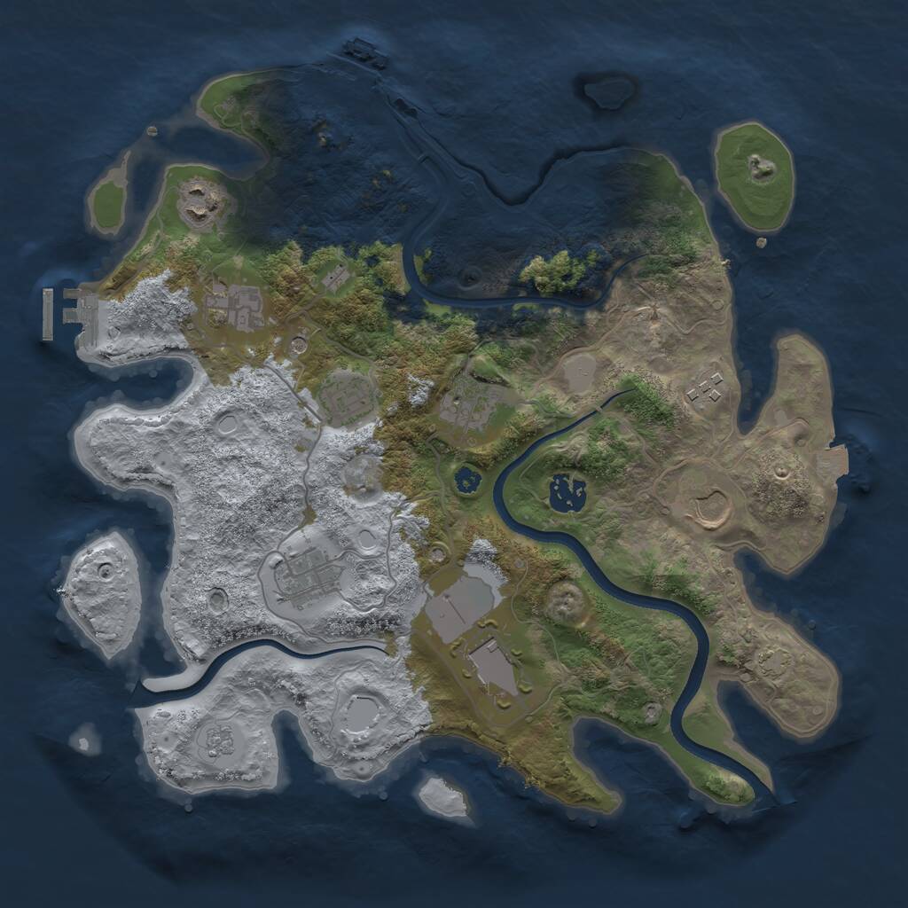 Rust Map: Procedural Map, Size: 3500, Seed: 2014173538, 15 Monuments