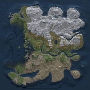 Thumbnail Rust Map: Procedural Map, Size: 3750, Seed: 1260955235, 15 Monuments