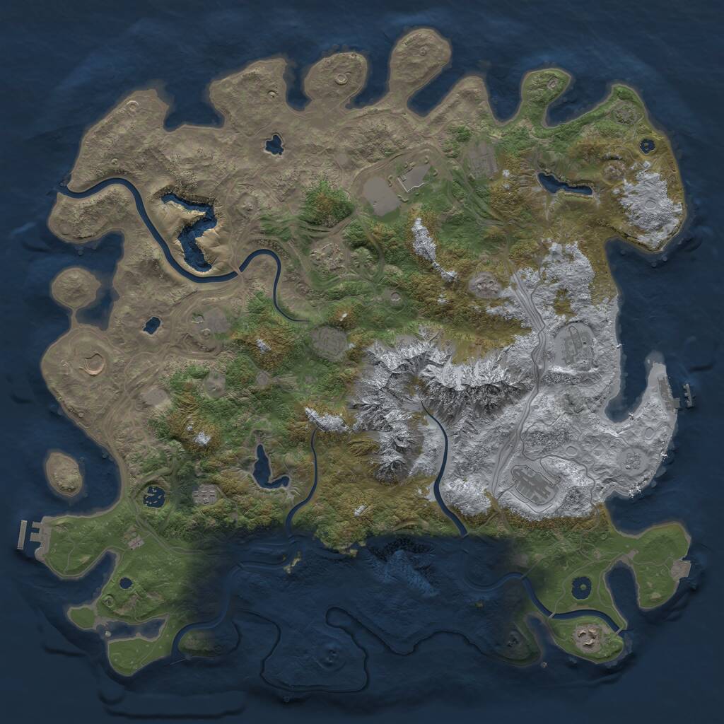 Rust Map: Procedural Map, Size: 5000, Seed: 944421, 17 Monuments