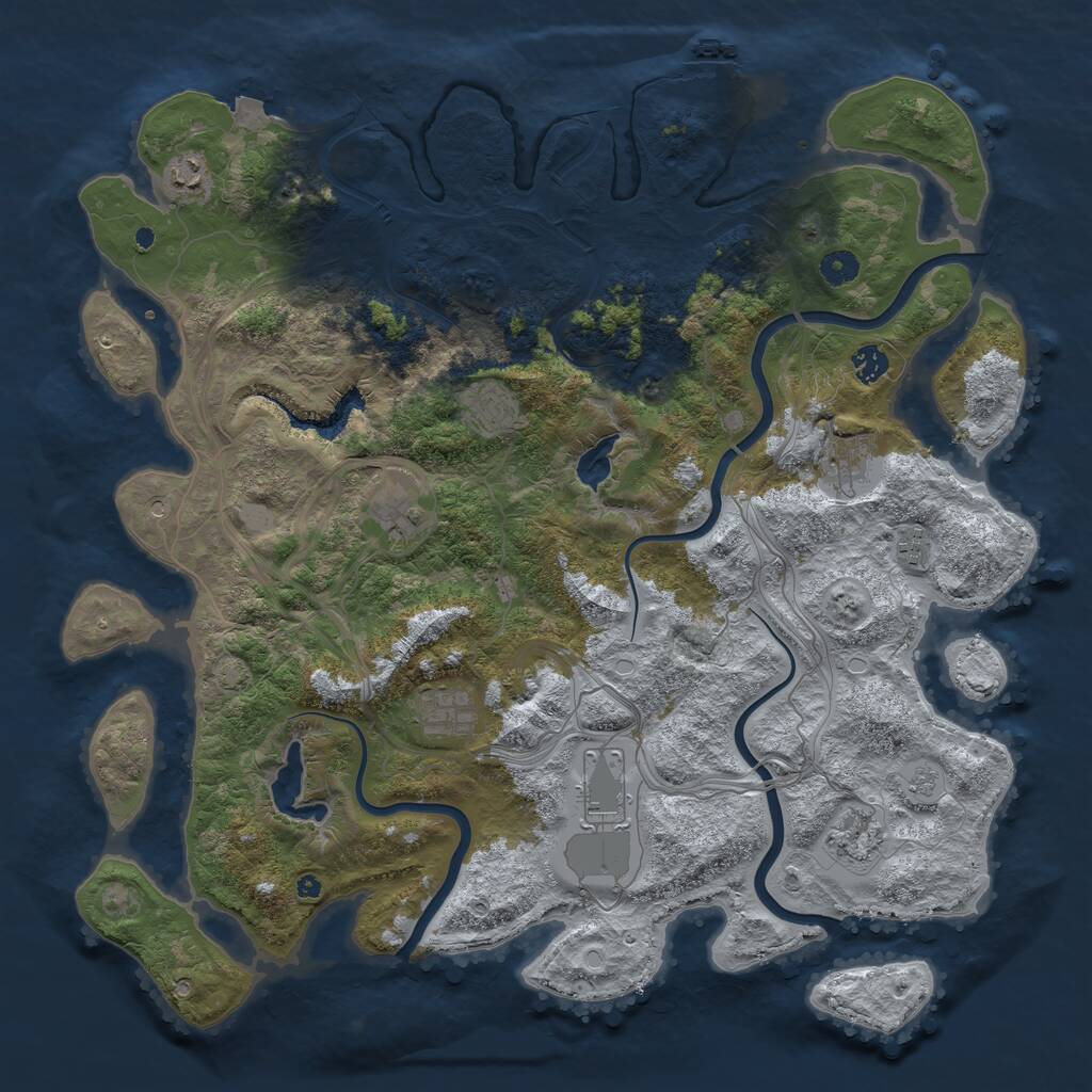 Rust Map: Procedural Map, Size: 4500, Seed: 361314899, 14 Monuments