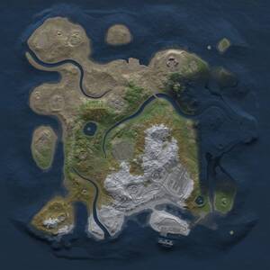 Thumbnail Rust Map: Procedural Map, Size: 3000, Seed: 194819898, 9 Monuments