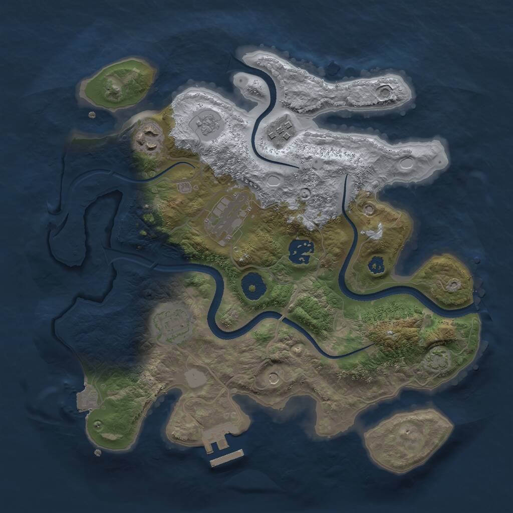 Rust Map: Procedural Map, Size: 3000, Seed: 880226139, 10 Monuments