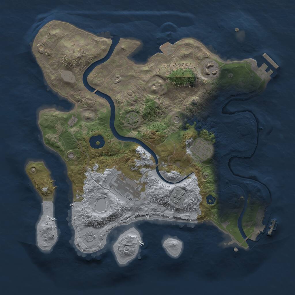 Rust Map: Procedural Map, Size: 3000, Seed: 812311673, 10 Monuments