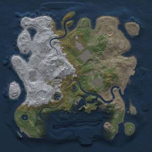 Thumbnail Rust Map: Procedural Map, Size: 3500, Seed: 1044138190, 14 Monuments